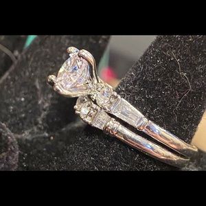 NEW Diamonique wedding ring set